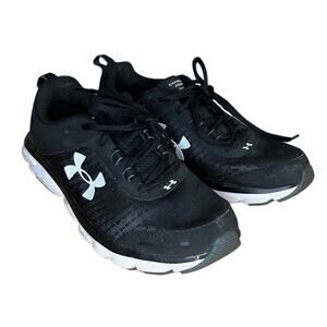Under Armour Charged Assert 8 Sneakers Black White Running Shoes Womens Sz 9.5
